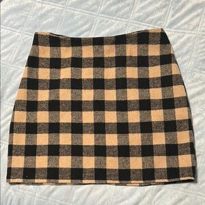 Plaid Black and Tan Skirt